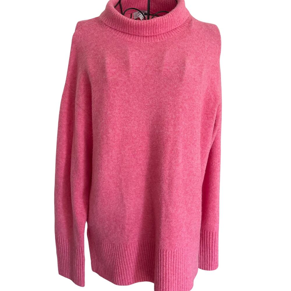 J CREW Extra Soft Pink Merino Wool Blend Fluffy Pullover Sweater Fairy Relaxed